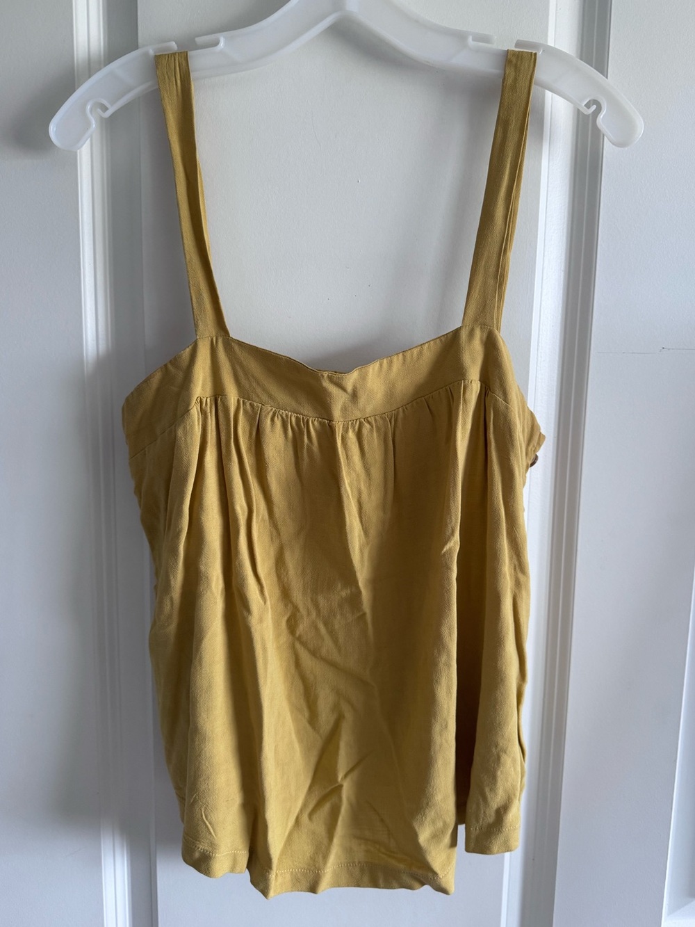 URBAN Romantics linen blend Mustard Square-Neck Sleeveless Camisole